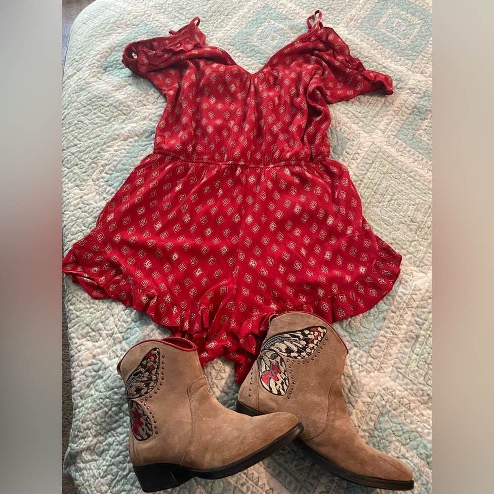 Band of Gypsies adorable red romper size small